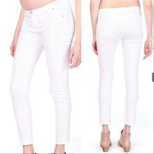 Ingrid and Isabel Maternity Skinny Jeans White Elastic Inset Panel NWT